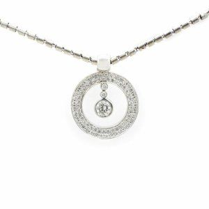 18k WG Cento Diamonds Pave Baby O Pendant Necklace